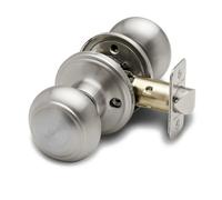 Copper Creek Door Knobs - Round Colonial Passage Handle, Interior Door Knob for Hallway, Closet, Bedroom, Bathroom, Perfect for Home Improvement Fits All Standard, Satin Stainless Steel, 1 Pack