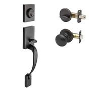 Copper Creek FZ2610XCK-TB Handleset Craftsman Front Door Handle Set with Colonial Knob Trim, Tuscan Bronze