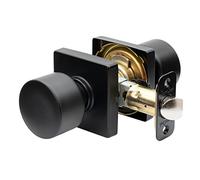 Copper Creek Metro Passage Function Square Rosette Door Knob in Black