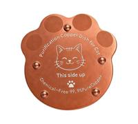 Copper Disc Paw Shape Metal Copper Purification Cleaning Dish | Cat Water Bowl Fountain Plate Disk for Kitten Small Medium Large Pet Indoor Home Dorm Daily Travel