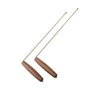Copper Divining Rod Pair with Smooth Swing Wooden Grips for Ritual Work and Beginner Exploration Practice Divining Tool Set Copper Search Rods Wooden Handle Pair