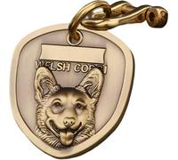 Copper Dog Tags for Pets Engraved，Lettering on The Front and Back Personalised Custom Various Pet Id Tags 3D Dogs Tags (A11-Welsh Corgi)
