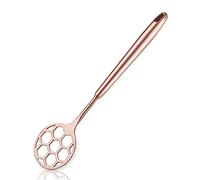 Copper Dough Whisk, Sturdy Football Shape Full Stainless Steel Flat Whisks For Cooking And Baking With Rose Gold Titanium Plating, No Horking Hold in The Handle For Easy To Clean, Dishwasher Safe