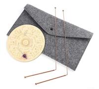 Copper Dowsing Rod Divining Pendulum Psychic Plate Pad Set Dowsing Tools Kit Telescopic Copper Rods Pendant Divination Pad