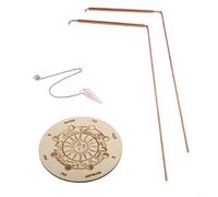Copper Dowsing Rod Kit with Pendulum and Disc for Psychic Divining, Water Finding, and Energy Detection, Telescopic Metal Detector Rods for Mystical and Exploration Use, 2 Pack