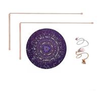 Copper Dowsing Rods Detector Set,With Pendulum Protective Mat,For Paranormal Investigation Equipment(F)