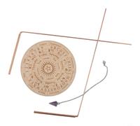Copper Dowsing Rods Kit with Pendulum Board and Amethyst Pendant for Metal Detection, Water Finding and Spiritual Divination - 2 Piece Set Including