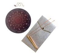 Copper Dowsing Rods Set with Pendulum and Zodiac Mat for Divination, Water Finding, and Paranormal Investigation, 2-Pack