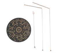 Copper Dowsing Rods Set with Telescopic Copper Probes,Wooden Scrying Mat for Water, Mineral and Treasure Searching
