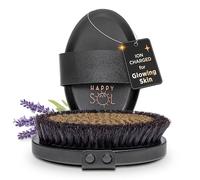 Copper Dry Brushing Body Brush for Lymphatic Drainage by HAPPY SOL - Ion Charged Copper Bristles for Glowing Skin, Improve Blood Circulation and Reduce Stress