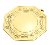 Copper Eight Trigrams Wall Mirror Antique Style Golden Decor Ornament