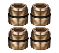 Copper Faucet Adapter Set For Kitchen Built-in Aerator With G1/2 And G3/4 To 22mm Thread Conversion In Four Piece Pack For Installation And Long Lasting Performance In Plumbing Systems(21.2mm)