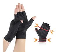 Copper Fiber Compression Arthritis Gloves, 1 Pair Breathable Fingerless Gloves High Copper Infused Compression Gloves, Pain Relief for Carpal Tunnel, Computer Typing, Tendonitis & Osteoarthritis (M)