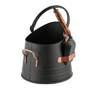 Copper Finish Log Store Kindling Basket Firewood Storage with Shovel