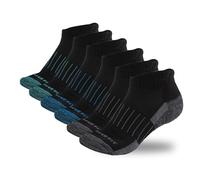 Copper Fit Unisex No Show Sport Socks, Black, Large-X-Large, 3 Pair, Black, Large-X-Large