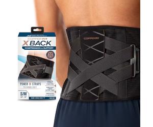 Copper Fit X-Back Brace for Lower Back Support - Adjustable, Breathable Design - for Men and Women (Small/Medium)