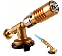 Copper Flame Gun, Adjustable Blow Torch Portable Flame Gun Cooking Gas Butane Turbo Torch, for Home and Outdoor BBQ Baking Welding Diswelding