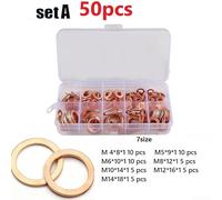 Copper Flat Washer Assortment Kit with 50/100/120 Pieces Perfect for Various Sealing Needs (50pcs)