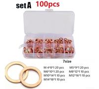 Copper Flat Washer Kit with 50/100/120 Pieces for Sump Reliable Sealing Solution for Various Uses (100pcs)