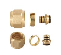 Copper Floor Heating Manifold Connector with Large Flow for 16mm and 20mm Pipes, All-Copper Water Distributor Joint for Efficient Heating Systems(20 Connector)