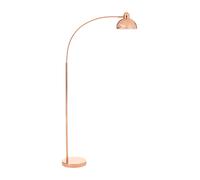 Copper Floor Lamp With Curved Stem, Arched Floor Lamp With Marble Base, Statement Copper Standing Lamp Premier Housewares Gold One Size