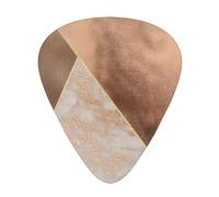 Copper Foil And Blush Rose Gold Marble Triangles,12 Pcs Guitar Pick,3 Different Thickness Plectrums for Acoustic Guitar Bass Ukulele (0.46mm 0.96mm 0.71mm)