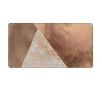 Copper Foil and Blush Rose Gold Marble Triangles,Mouse Pad Large Desk Pad Computer Keyboard Mouse Mat with Non Slip Rubber Base 40 x 70 cm
