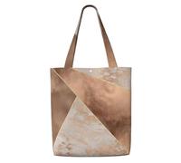 Copper Foil And Blush Rose Gold Marble Triangles,Reusable Grocery Bags Shopping Tote Bags Large Capacity Canvas Shoulder bag
