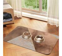 Copper Foil And Blush Rose Gold Marble Triangles,Waterproof Pet Feeding Mat,PU Leather Placemats for Cat Dog Water Bowl,Food Mats,30x45cm
