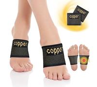 Copper Foot Arch Support for Women and Men 2 Pack, Plantar Fasciitis Arch Support Compression Sleeves, Arch Support Braces for Feet Pain Relief, Swelling, Foot Care, Flat & Fallen Arches, High Arch