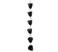 Copper for acorn Rain Chain Outdoor Gutter Drain System Garden Decoration Water Guide 2.5 Metre Long(Black Rain Chain)