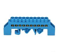 Copper for bridge Terminal Block 4P Blue Neutral Wire Connector(10-hole)