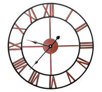 (Copper) GARDEN WALL CLOCK ROMAN LARGE INDOOR OUTDOOR NUMERALS GIANT OPEN FACE METAL 60CM