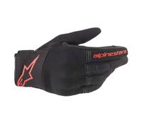 Alpinestars Motorcycle Gloves Copper - Lightweight Hard-Knuckle - Black/Red Fluo, Size S, Men