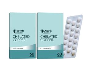 Copper Glycinate Tablets | Chelated Form | High Strength Copper Bisglycinate Supplement | 120 Vegan Tablets for Men & Women