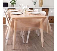 Copper Gold Clear Glitter PVC Vinyl Wipe Clean Tablecloth 135cm(53") x 135cm(53") Square