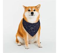 Copper Gold Gloss Outline Navy Dark Blue Dog Bandanas,Triangle Reversible Pet Scarf for Boy and Girl,Bandana for Small Medium Large and Extra Large Dogs Large