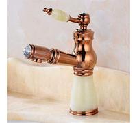 Copper-Gold Natural Jade Face Pot Faucet with Pull-Out Sprinkler Platform Bottom Pot Universal Cool-Water Mixer Single Handle,Eight,Ten