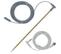 Copper Grounding Rod, 40ft Grounding Cord, Earth Grounding Products, Decorative Groundings Tester 30cm for Earthing, Grounded Earth, Indoor, Outdoor, White and Gray Color