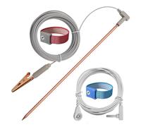 Copper Grounding Rod with 40ft Female Ground Cord & Alligator Clip, Portable Ground Rod Kit,Great for Grounded Earth Connected Products, Easy to Use with Grounding Mat,Grounding Sheet,Pillowcase