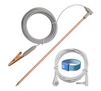 Copper Grounding Rod with 40ft Female Ground Cord & Alligator Clip, Portable Ground Rod Kit,Great for Grounded Earth Connected Products, Easy to Use with Grounding Mat,Grounding Sheet,Pillowcase