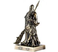 Copper Guan Yu Statue, Kwan Kung Figure, God of Fortune Sculpture for Home, Office, Car - Chinese Feng Shui Gift Decoration