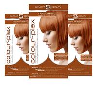 Copper Hair Dye Permanent with Plex Hair Care, PPD free, Grey Hair Coverage hair dye kit Ginger Permanent Hair Colour for women or men Cruelty-Free Vegan Hair Dye Smart Beauty (pack of 3)