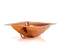 Copper Hawan Homa Yagya Kund Aahuti Patra Indian Traditional Religious Agnihotra Havan Kund Yajna for Temple Home Hindu Navratri Puja Item Festivals Pooja Essential and Gifting (Copper- 3"x3")