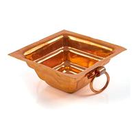 Copper Hawan Homa Yagya Kund Aahuti Patra Indian Traditional Religious Agnihotra Havan Kund Yajna for Temple Home Hindu Navratri Puja Item Festivals Pooja Essential and Gifting (Copper- 4"x4")