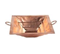 Copper Hawan Homa Yagya Kund Aahuti Patra Indian Traditional Religious Agnihotra Havan Kund Yajna for Temple Home Hindu Navratri Puja Item Festivals Pooja Essential and Gifting (Copper - 8"x8")
