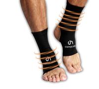 COPPER HEAL Ankle Support PAIR - Ankle Brace Compression Sleeve with Highest Copper Infused Content support socks
