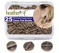 Copper Heart Flat Bead Jewelry Spacer Beads Kit Jewelry Findings Beading Assortment DIY Accessories for Bracelet Necklace Jewelry Making