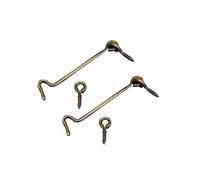 Copper Hook and Eye Latch, Door Window Cabinet Locker Latches, Retro Bronze Door Locks, Kennel Box Locks, 7.5cm, 2 Pcs