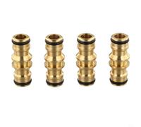Copper Hose Connector Bidirectional Pipe Fitting Quick Connect Garden Coupling Leak Proof Hose Joiner Heavy Duty Water Splicer Two Way Hose Repair Kit Garden Tap